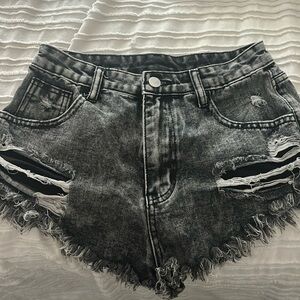 Black Jean shorts